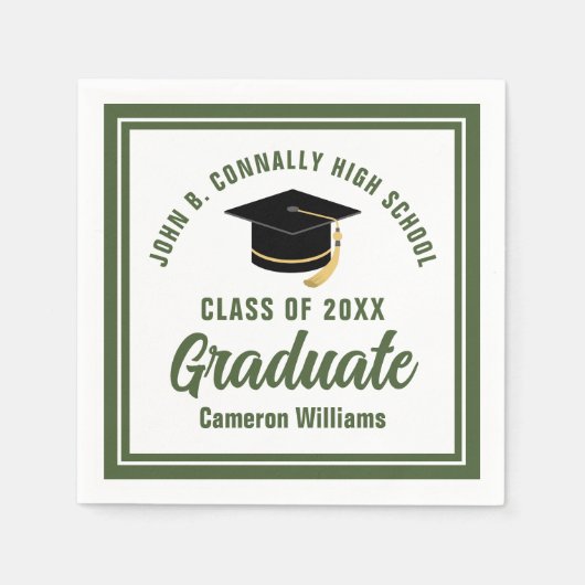 Army Green Afstuderen afstudeerfeest Servet (Voorkant)