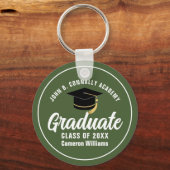 Army Green Afstuderen Custom Afstuderen Gift Sleutelhanger (Voorkant)