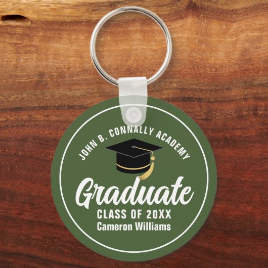 Army Green Afstuderen Custom Afstuderen Gift Sleutelhanger (Voorkant)