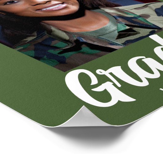 Army Green Afstuderen Foto Arch Graduparty Poster (Hoek)