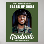 Army Green Afstuderen Foto Arch Graduparty Poster (Voorkant)