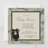 Army Green Camouflage Baby Boy Douche Uitnodiginge Kaart (Achterkant)