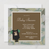 Army Green Camouflage Baby Boy Shower Kaart (Achterkant)
