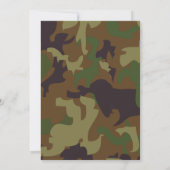 Army Green Camouflage Baby shower Invite Kaart (Achterkant)