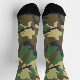Army Green Camouflage Camo Print Hunting Sokken