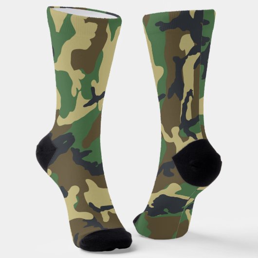 Army Green Camouflage Camo Print Hunting Sokken (Gebogen)