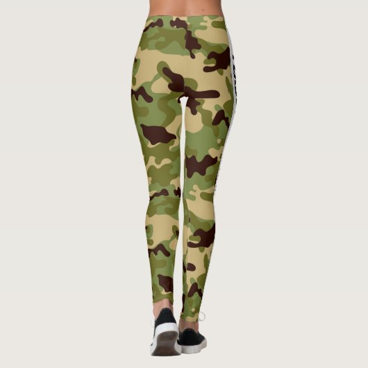 Army Green Camouflage PERSONALISEREN Leggings (Achterkant)