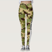 Army Green Camouflage PERSONALISEREN Leggings (Voorkant)