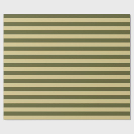 Army Green en Khaki Stripes Cadeaupapier (Vlak)