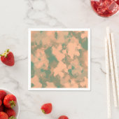 Army Green Floral Waterverf Abstracte servetten (Insitu)