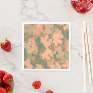 Army Green Floral Waterverf Abstracte servetten