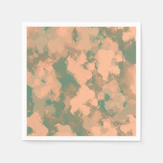Army Green Floral Waterverf Abstracte servetten (Voorkant)