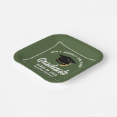 Army Green Graduation Party Custom Square Papieren Bordje (Gebogen)