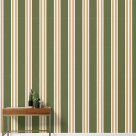Army Green & Khaki Double Rugby Stripe  Behang