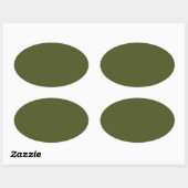 Army Green Ovale Sticker (Vel)