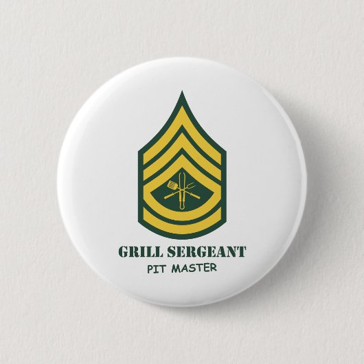 Army Grill Sergeant Ronde Button 5,7 Cm (Voorkant)