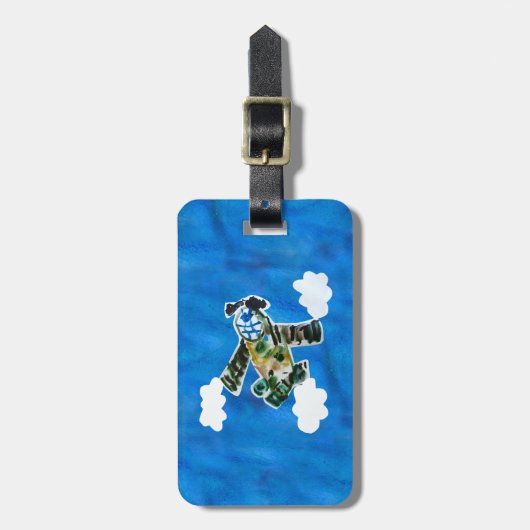 Army Jet - Kunst voor kinderen Bagagelabel (Voorkant verticaal)