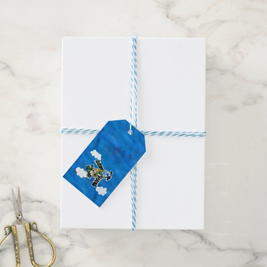 Army Jet - Kunst voor kinderen Cadeaulabel (Met Touw)