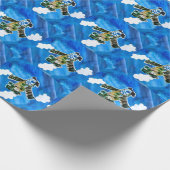 Army Jet - Kunst voor kinderen Cadeaupapier (Hoek)