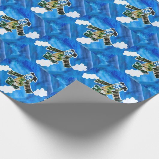 Army Jet - Kunst voor kinderen Cadeaupapier (Hoek)