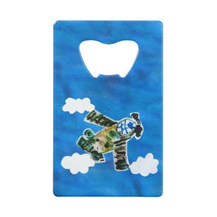 Army Jet - Kunst voor kinderen Creditkaart Flessenopener