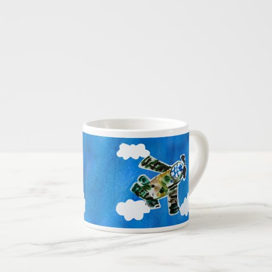 Army Jet - Kunst voor kinderen Espresso Kop (Voorkant rechts)