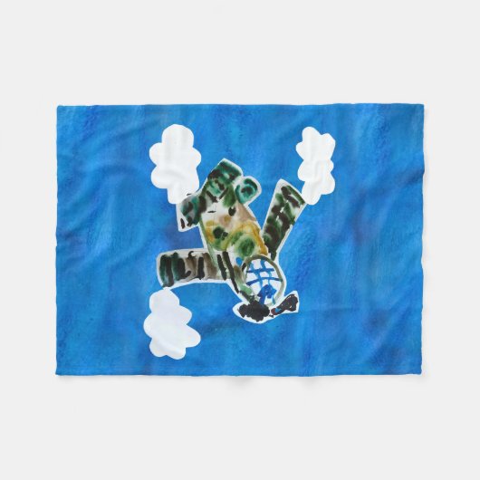 Army Jet - Kunst voor kinderen Fleece Deken (Voorkant (Horizontaal))