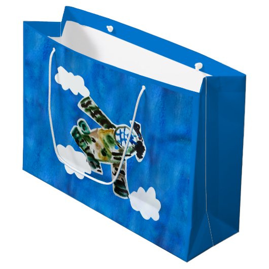 Army Jet - Kunst voor kinderen Groot Cadeauzakje (Voorkant Gekanteld)