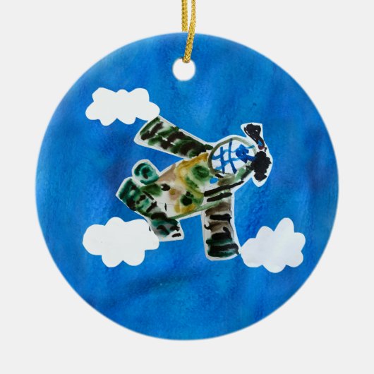 Army Jet - Kunst voor kinderen Keramisch Ornament (Voorkant)