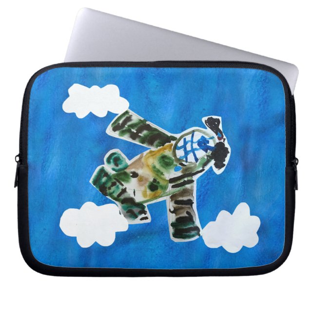 Army Jet - Kunst voor kinderen Laptop Sleeve (Voorkant)