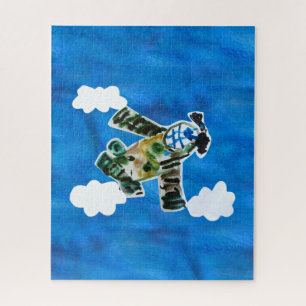 Army Jet - Kunst voor kinderen Legpuzzel
