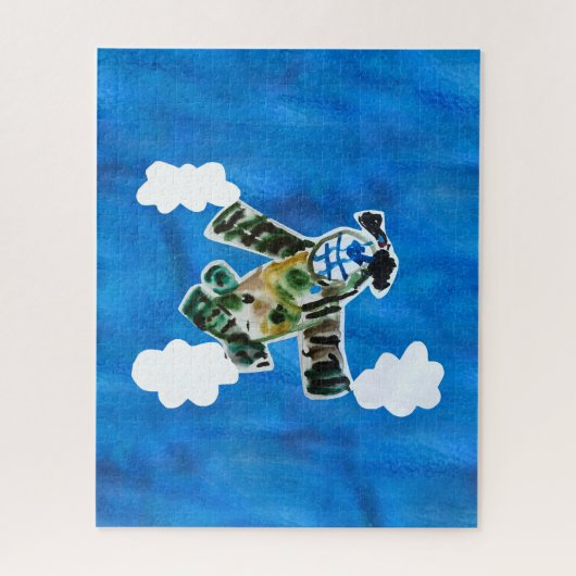 Army Jet - Kunst voor kinderen Legpuzzel (Verticaal)