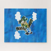 Army Jet - Kunst voor kinderen Legpuzzel (Horizontaal)