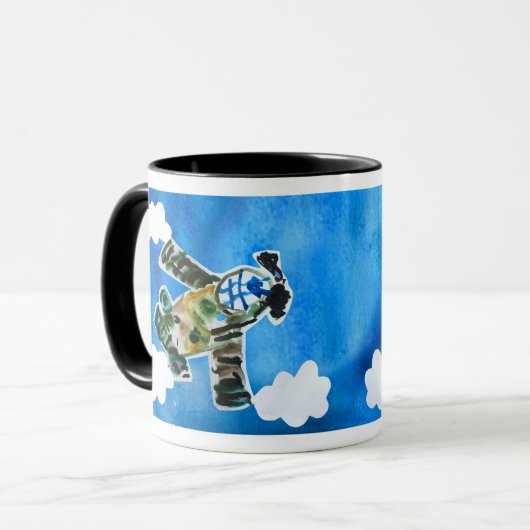 Army Jet - Kunst voor kinderen Mok (Voorkant links)