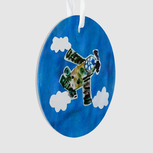 Army Jet - Kunst voor kinderen Ornament (voorkant)