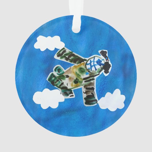 Army Jet - Kunst voor kinderen Ornament (achterkant)