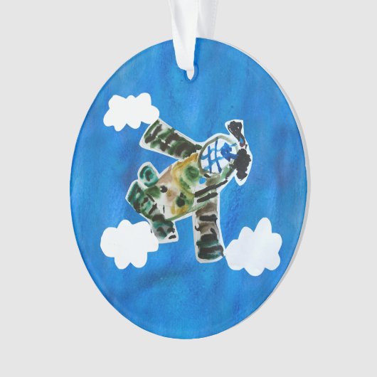 Army Jet - Kunst voor kinderen Ornament (voorkant)