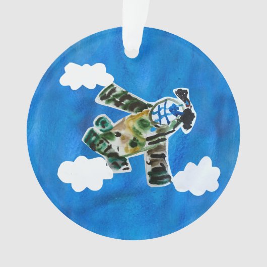 Army Jet - Kunst voor kinderen Ornament (voorkant)