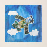 Army Jet - Kunst voor kinderen Sjaal<br><div class="desc">Leger Jet "Art by Kids" Militaire Vliegtuig wolk schilderij door 5-jarige jongen</div>