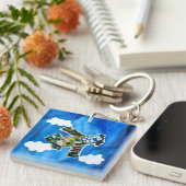 Army Jet - Kunst voor kinderen Sleutelhanger (Voorkant Rechts)