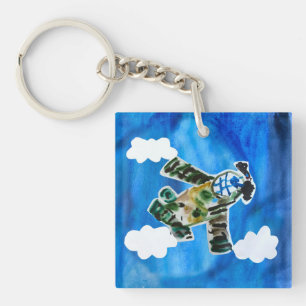 Army Jet - Kunst voor kinderen Sleutelhanger