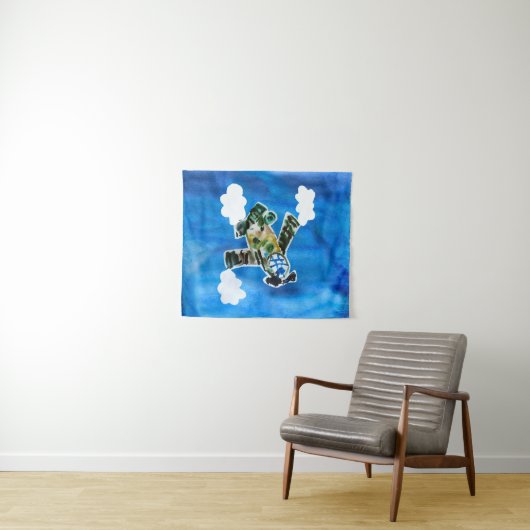 Army Jet - Kunst voor kinderen Wandkleed (In Situ (horizontaal))