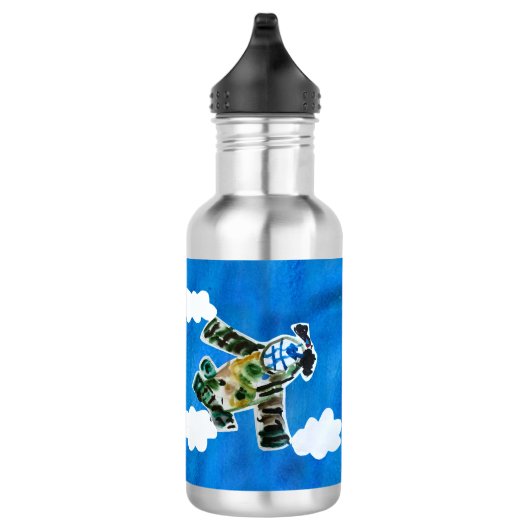 Army Jet - Kunst voor kinderen Waterfles (Rechts)