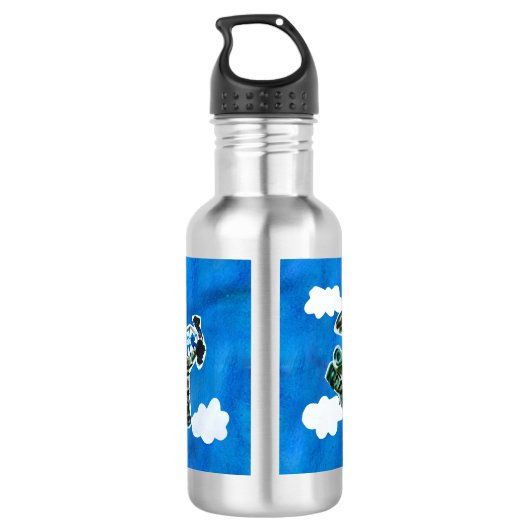 Army Jet - Kunst voor kinderen Waterfles (Achterkant)