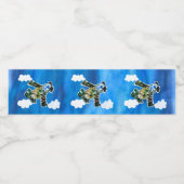 Army Jet - Kunst voor kinderen Waterfles Etiket (Enkel label)