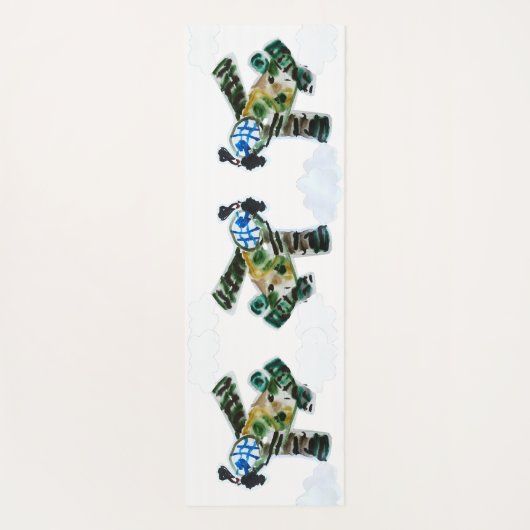 Army Jet - Kunst voor kinderen Yogamat (Achterkant)