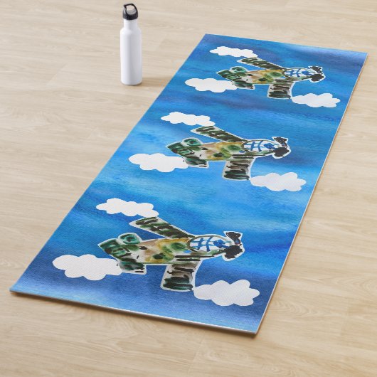 Army Jet - Kunst voor kinderen Yogamat (In situ)