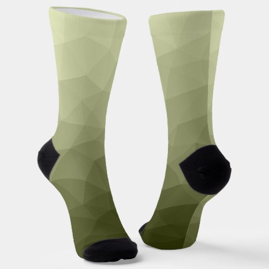 Army light green geometric mesh pattern Monogram Sokken (Gebogen)