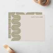 Army Lombard Wavy Lines Modern Stationery Card Notitiekaartje (Voorkant / Achterkant in situ)