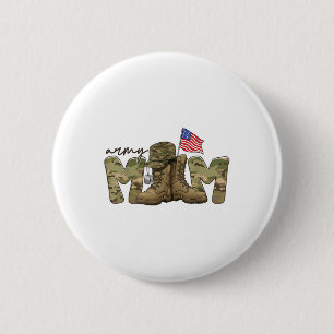 Army Mama Camourflage Moederdag Mom Patriottisch O Ronde Button 5,7 Cm